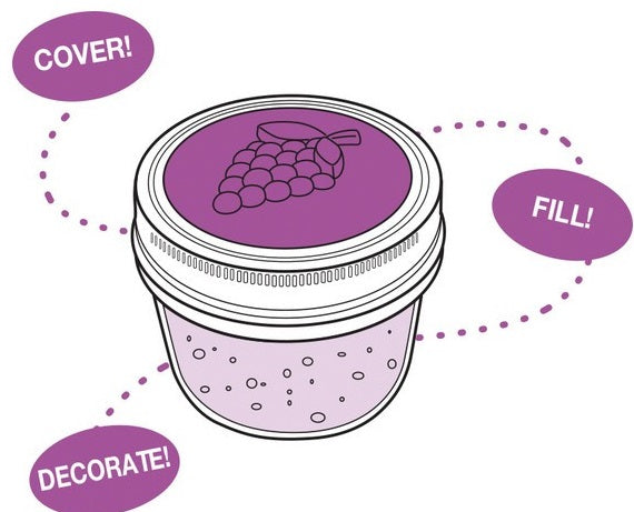 Jarware Set of 4 Grape Mason Jar Lid by Kitchen Niche
