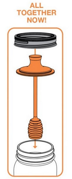 Jarware Honey Dipper Mason Jar Lid by Kitchen Niche