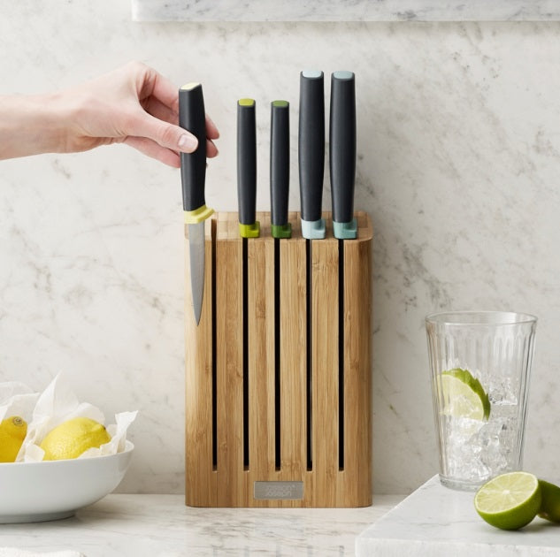 Joseph Joseph Elevate Slimline Bamboo Knife Block Set Joseph Joseph by Kitchen Niche