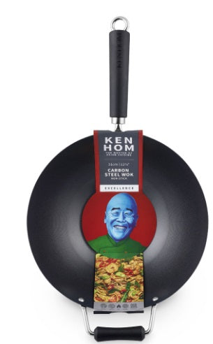 Ken Hom Non-Stick Carbon Steel Wok 12.2-Inch by Kitchen Niche