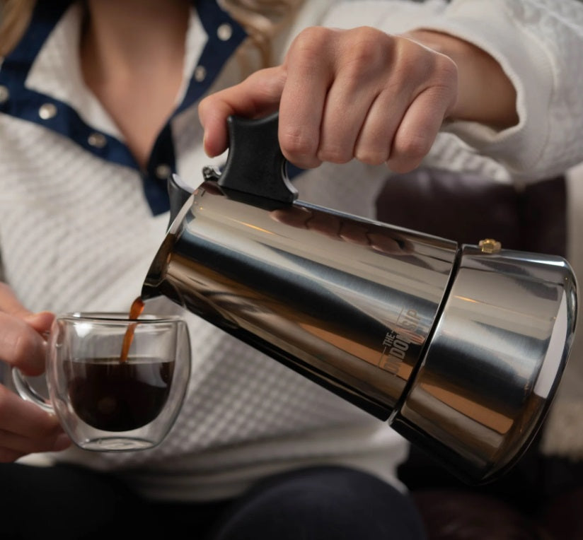 London Sip Stainless Steel Espresso Maker 3-Cup Silver by Kitchen Niche