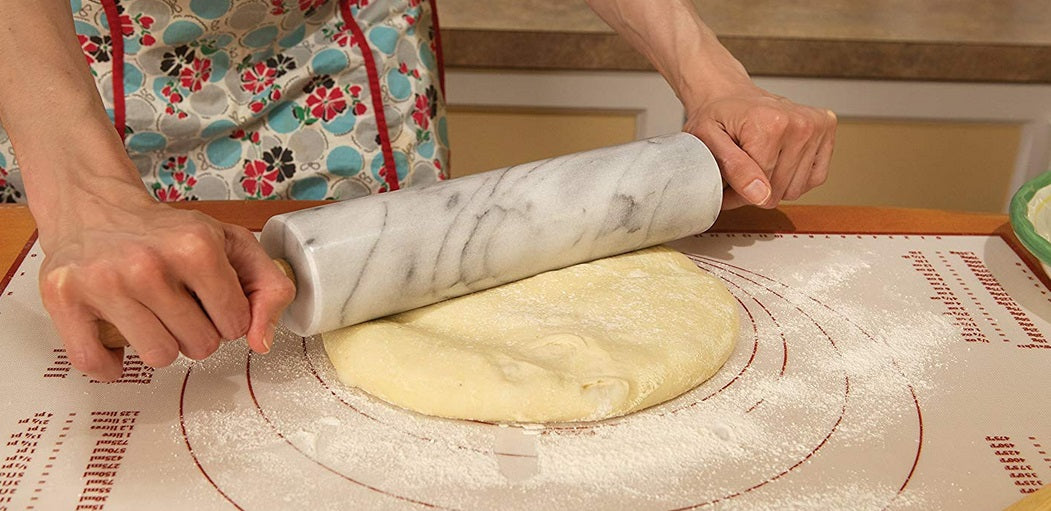 Fox Run White Marble Rolling Pin 10" by Kitchen Niche