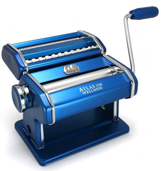Marcato Atlas 150 Blue Wellness Pasta Machine by Kitchen Niche
