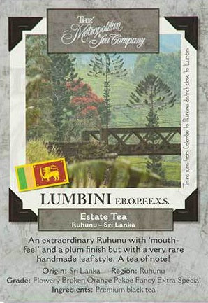 Metropolitan Tea Company Lumbini Black Estate Tea 1.1lbs by Kitchen Niche