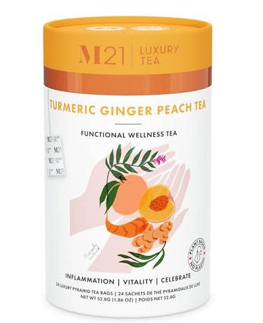 Metropolitan Tea M21 Turmeric Ginger Peach Tea Can Of 24 Bags by Kitchen Niche