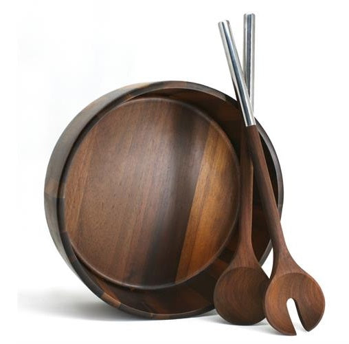 Natural Living Acacia Wood Salad Server Set by Kitchen Niche