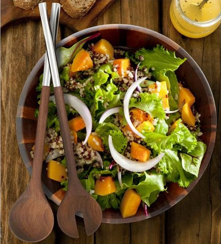 Natural Living Acacia Wood Salad Server Set by Kitchen Niche