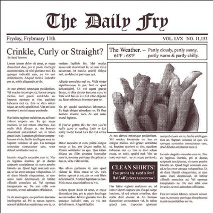 Fox Run Newsprint French Fry Paper by Kitchen Niche