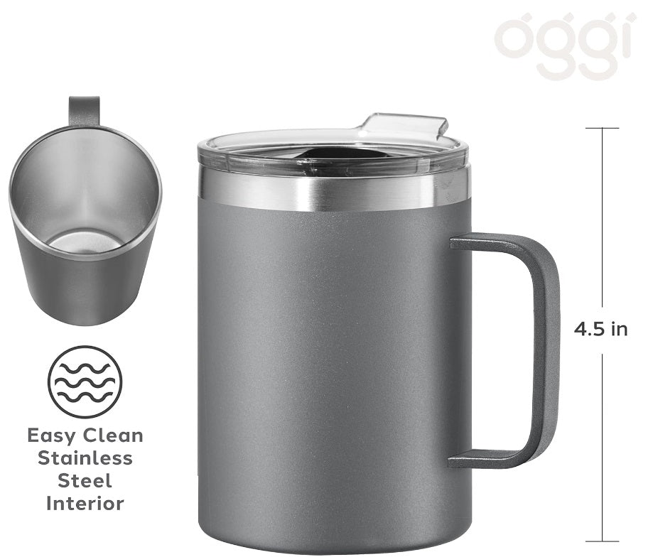 Oggi Bees Thermomug Insulated Double Walled Mug with Lid by Kitchen Niche