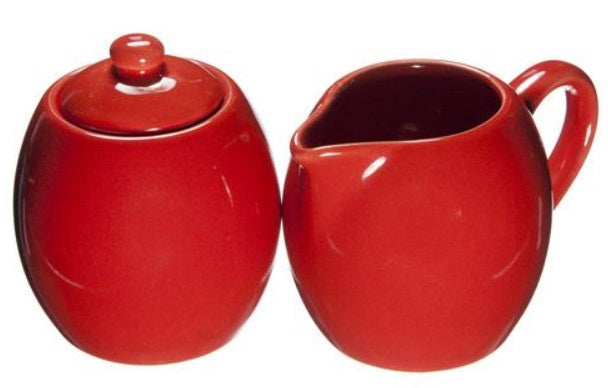 Old Amsterdam Vermillion Red Milk &amp; Sugar Set by Kitchen Niche