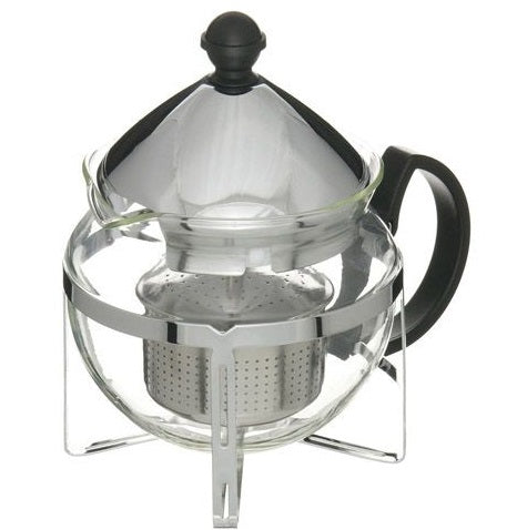 G & H Tea Services Chrome Glass Tea Maker Teapot by Kitchen Niche
