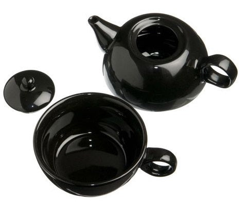 Old Amsterdam Black 1-Cup Tea 4 One Teapot With Mug by Kitchen Niche