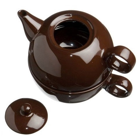 Old Amsterdam Dark Brown 1-Cup Tea 4 One Teapot With Mug by Kitchen Niche