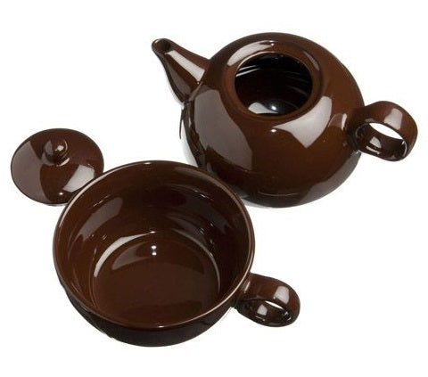 Old Amsterdam Dark Brown 1-Cup Tea 4 One Teapot With Mug by Kitchen Niche