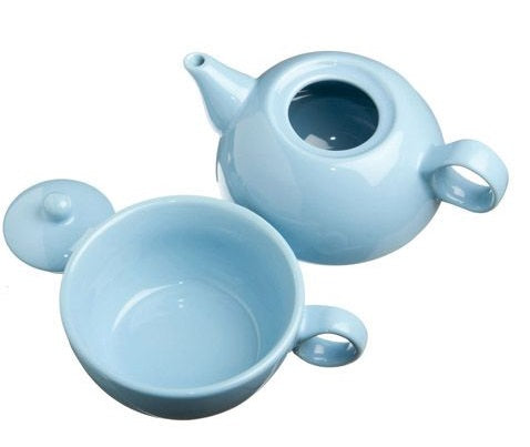 Old Amsterdam Teal 1-Cup Tea 4 One Teapot With Mug by Kitchen Niche