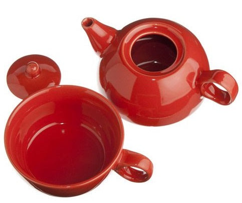 Old Amsterdam Red 1-Cup Tea 4 One Teapot With Mug by Kitchen Niche