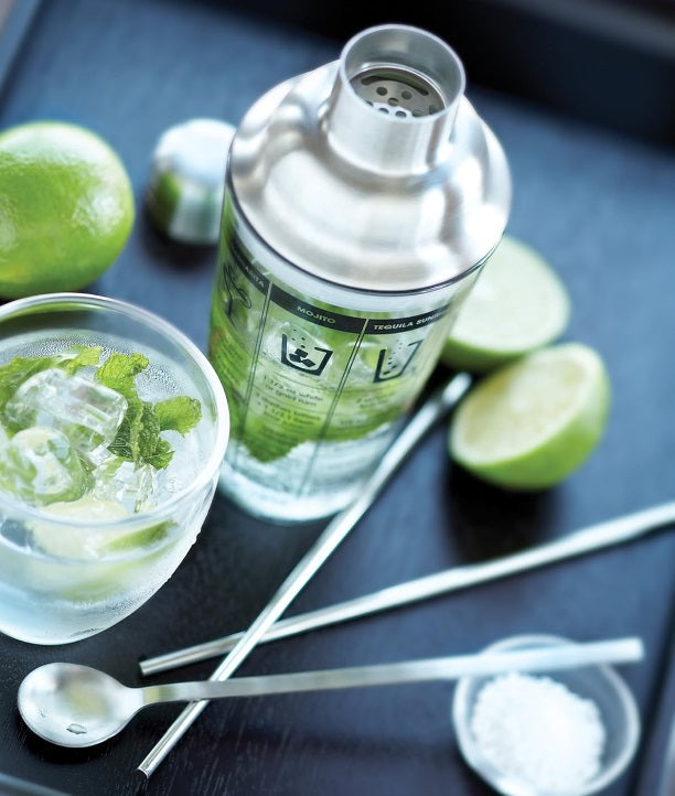 Outset Glass & Stainless Steel Cocktail Shaker with Recipes Outset by Kitchen Niche