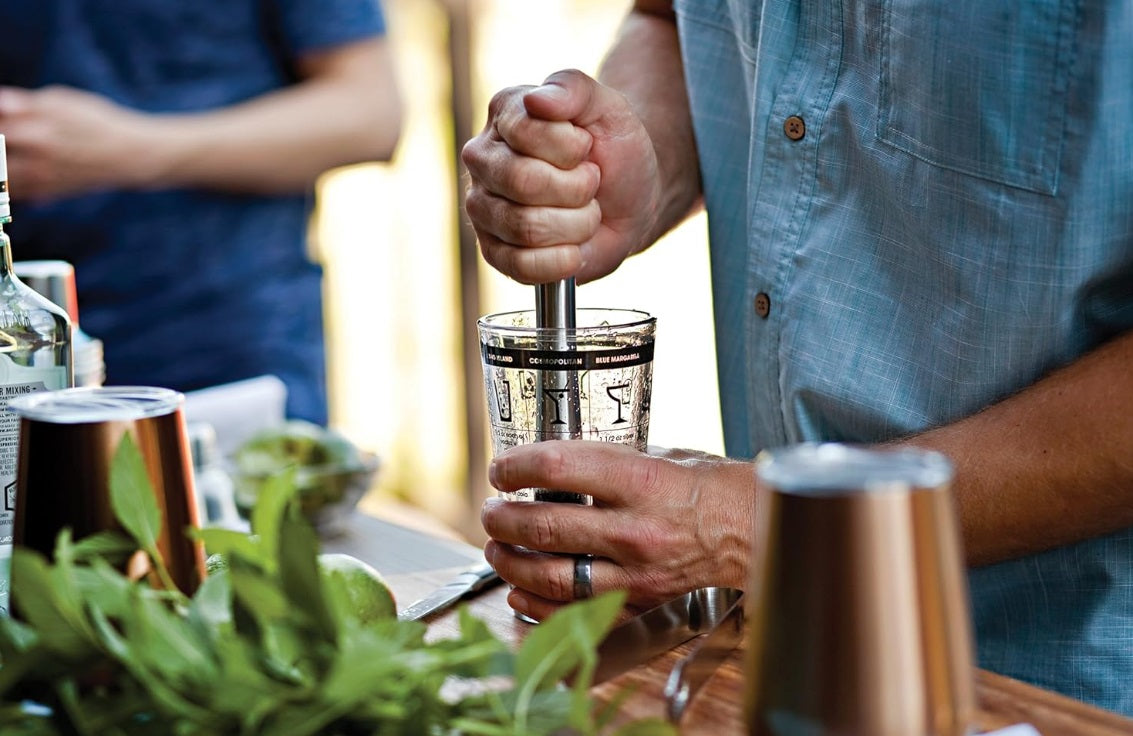 Outset Glass & Stainless Steel Cocktail Shaker with Recipes