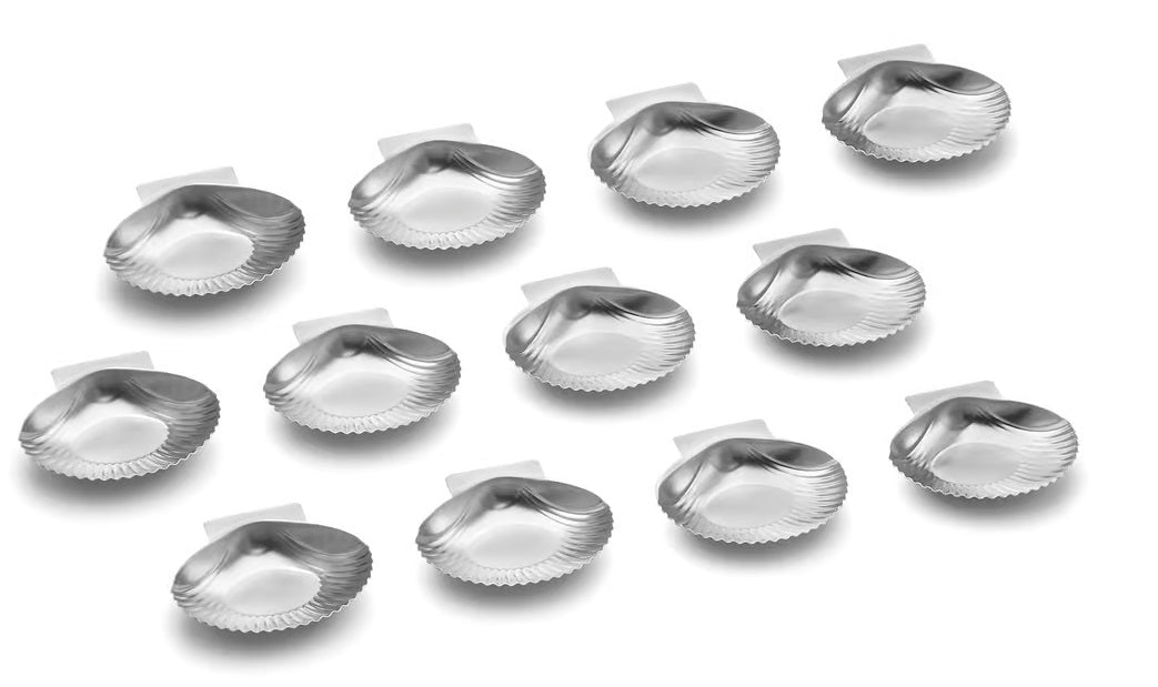 Outset Set of 12 Stainless Steel Grillable Sea Shells by Kitchen Niche