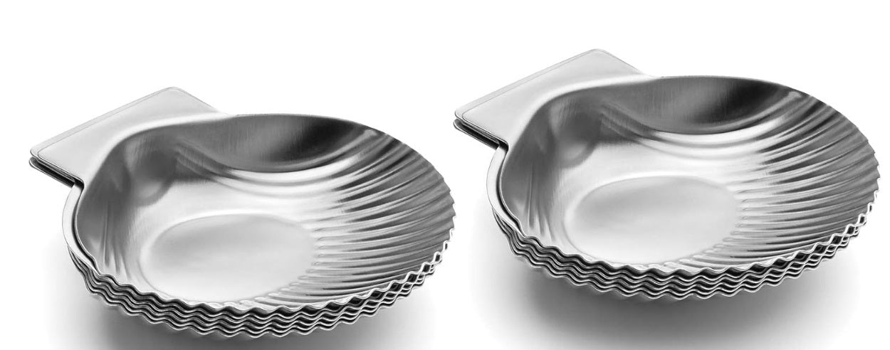 Outset Set of 12 Stainless Steel Grillable Sea Shells by Kitchen Niche