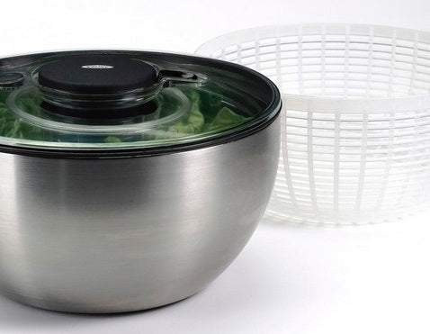 Oxo Steel Large Stainless Steel Salad Spinner by Kitchen Niche
