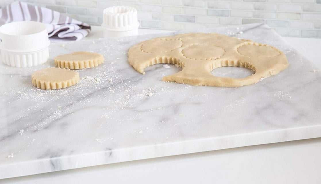 Fox Run White Marble Pastry Board 20" x 16" by Kitchen Niche