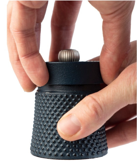 Peugeot Bali Fonte Blue Cast Iron Pepper Mill by Kitchen Niche