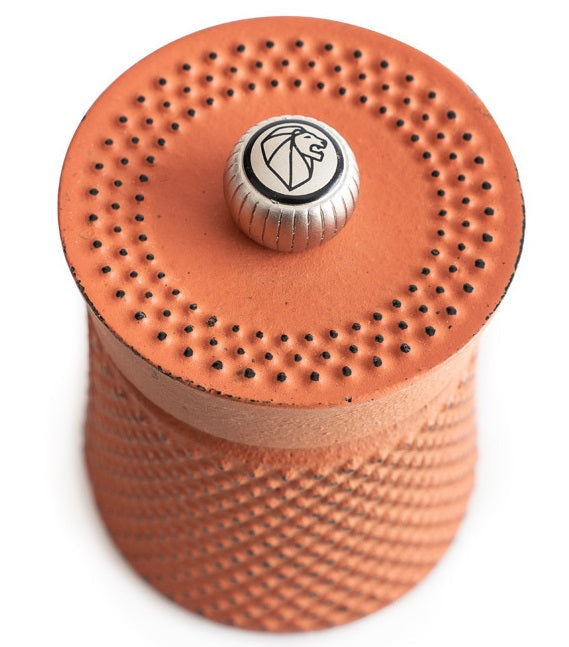 Peugeot Bali Fonte Orange Cast Iron Pepper Mill by Kitchen Niche