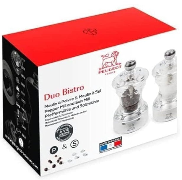 Peugeot Bistro Duo Acrylic Pepper & Salt Mill Set by Kitchen Niche