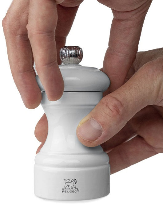 Peugeot Bistro Pearl Grey Lacquer Salt Mill by Kitchen Niche