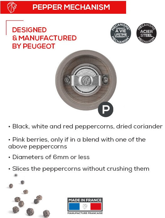 Peugeot Bistro Pearl Grey Lacquer Salt Mill by Kitchen Niche