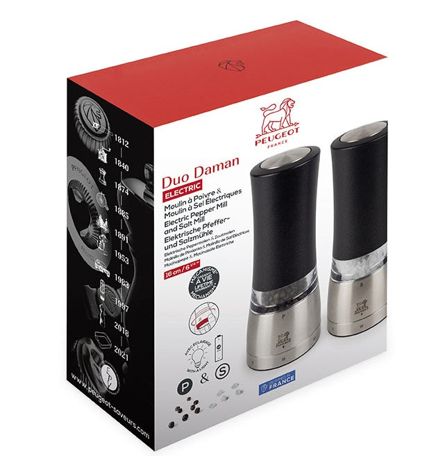 Peugeot Daman Electric u'Select Salt & Pepper Mill Set by Kitchen Niche