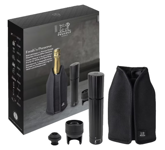 Peugeot Fresh n&#39; Preserve Pump for Wine &amp; Sparkling Wine Gift Set Peugeot by Kitchen Niche