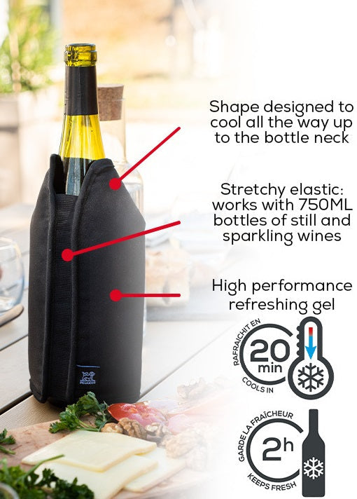 Peugeot Frizz Black Expandable Wine Cooling Sleeve by Kitchen Niche
