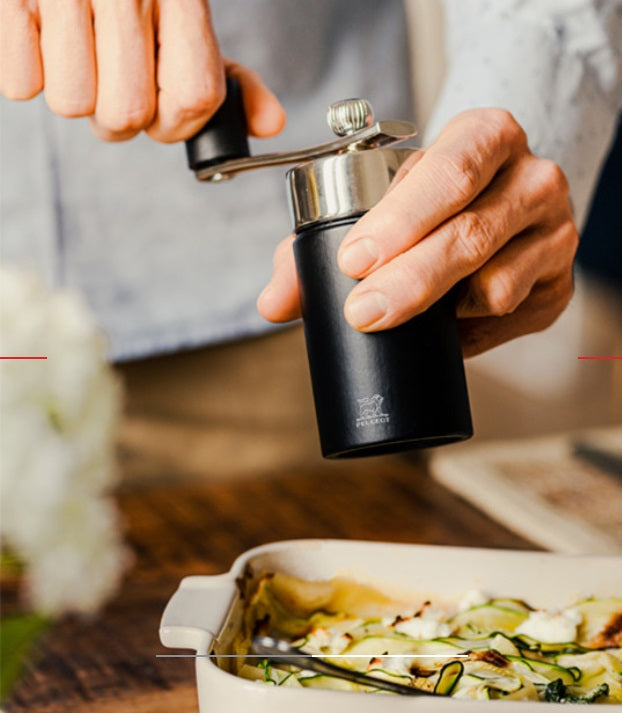 Peugeot Isen Black Matte Crank Handle Nutmeg Mill by Kitchen Niche