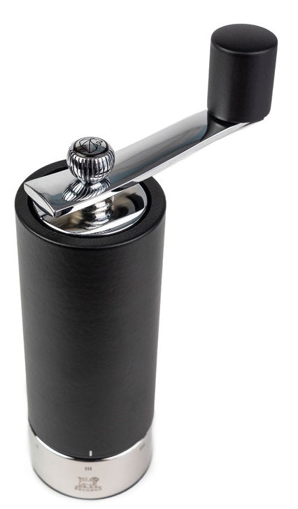 Peugeot Isen Black & Steel Crank Handle Pepper Mill by Kitchen Niche