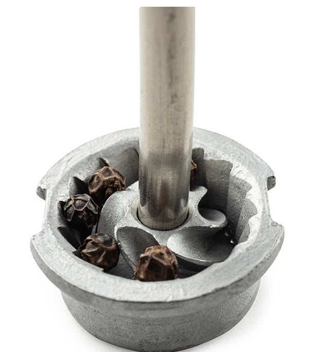 Peugeot Isen Natural & Steel Crank Handle Salt Mill by Kitchen Niche