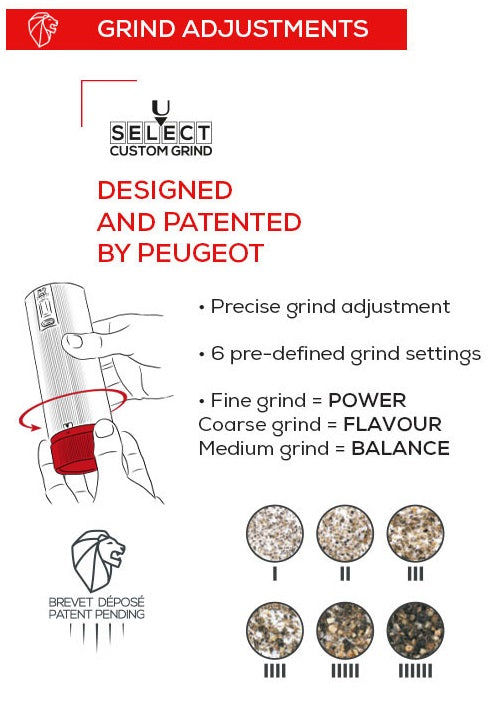 Peugeot Line Electric u'Select Rechargeable Pepper Mill by Kitchen Niche