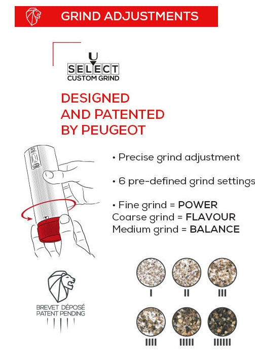 Peugeot Line Electric Rechargeable Salt & Pepper Mill Set by Kitchen Niche