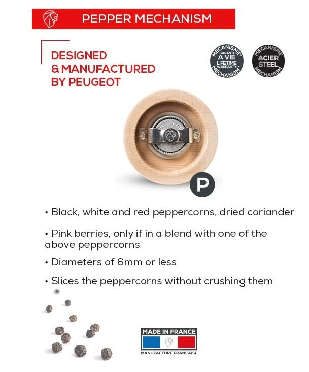 Peugeot Line Dark Pepper Mill 12cm by Kitchen Niche