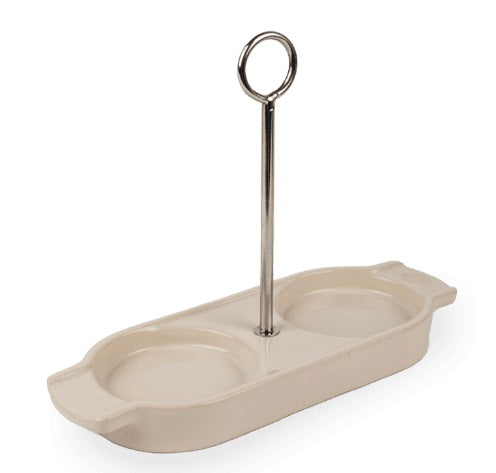 Peugeot Linea Ceramic Mill Tray with Handle Ecru Peugeot by Kitchen Niche