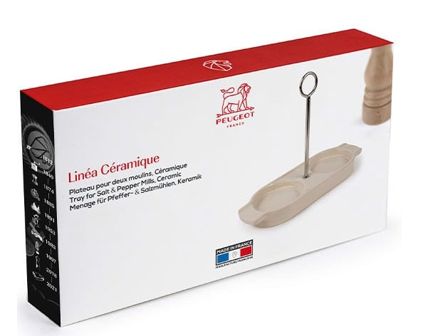 Peugeot Linea Ceramic Mill Tray with Handle Ecru Peugeot by Kitchen Niche