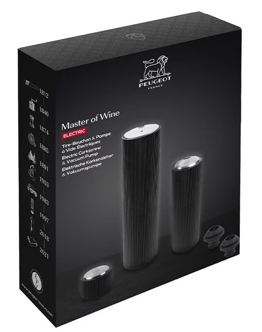 Peugeot Master of Wine Electric Corkscrew & Wine Pump Set Peugeot by Kitchen Niche