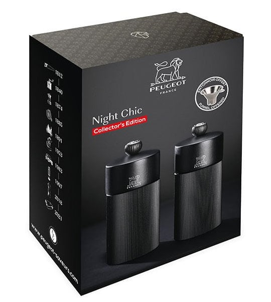Peugeot Night Chic Line Salt & Pepper Mill Gift Set Peugeot by Kitchen Niche