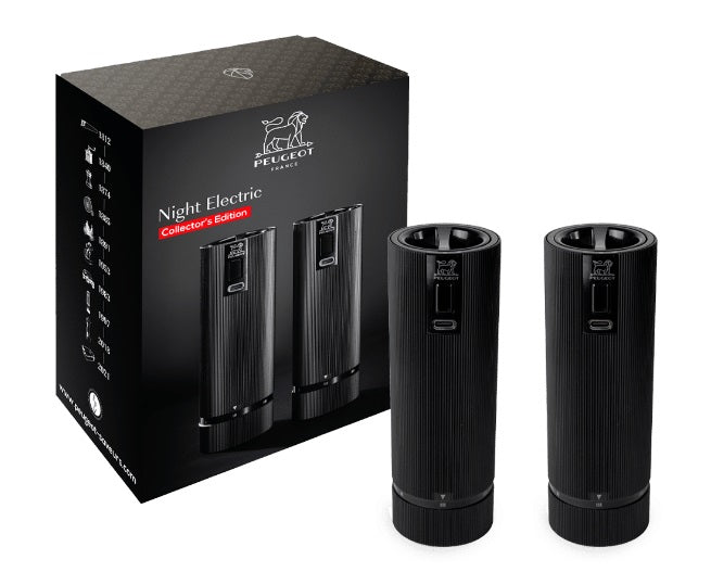 Peugeot Night Electric Line Salt & Pepper Mill Gift Set Peugeot by Kitchen Niche