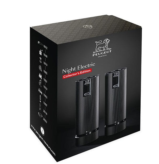 Peugeot Night Electric Line Salt & Pepper Mill Gift Set Peugeot by Kitchen Niche