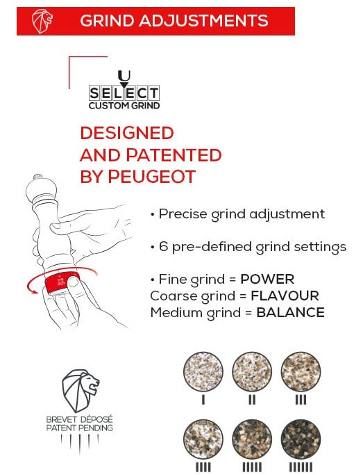 Peugeot Paris u'Select Smoked Grey 18cm Pepper Mill by Kitchen Niche