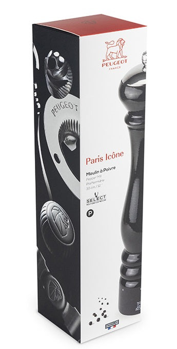 Peugeot Paris Icone Black Lacquer 30cm Pepper Mill by Kitchen Niche
