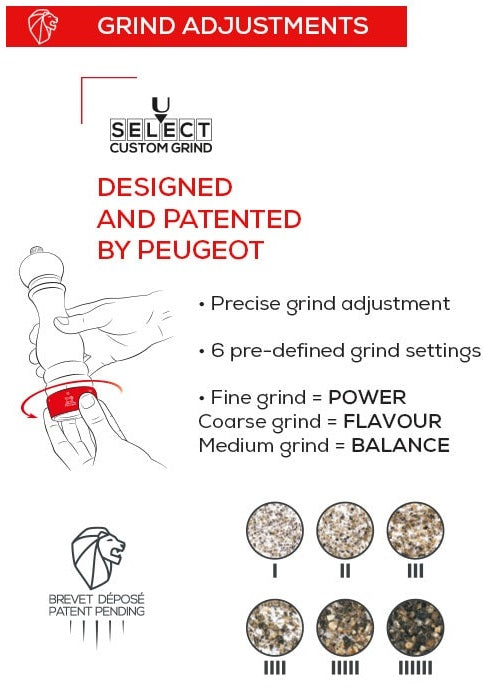 Peugeot Paris u'Select Satin Black Lacquer 30cm Pepper Mill by Kitchen Niche