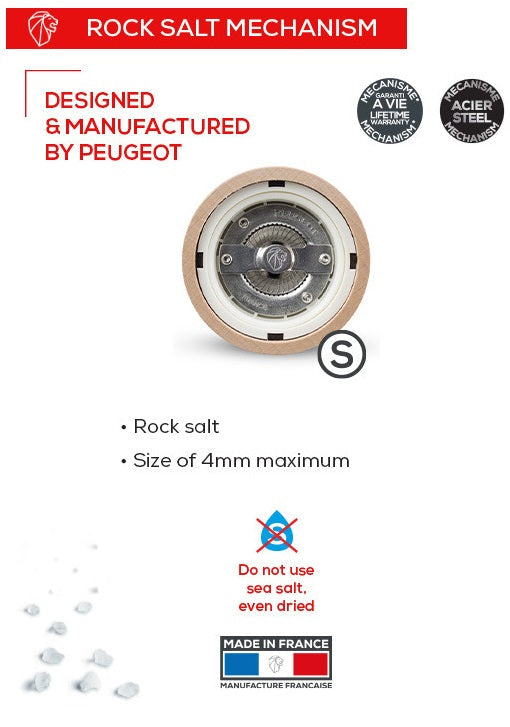 Peugeot Paris u'Select Satin Black Lacquer 30cm Salt Mill by Kitchen Niche